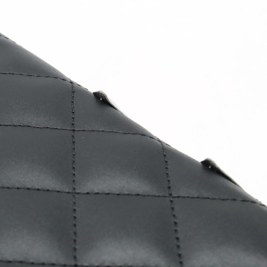 CHANEL シャネル カンボンライン ココマーク 2つ折長財布 二つ折長財布 レザー ソフトカーフ ブラック 黒 シルバー A26717 | CHANEL | 07