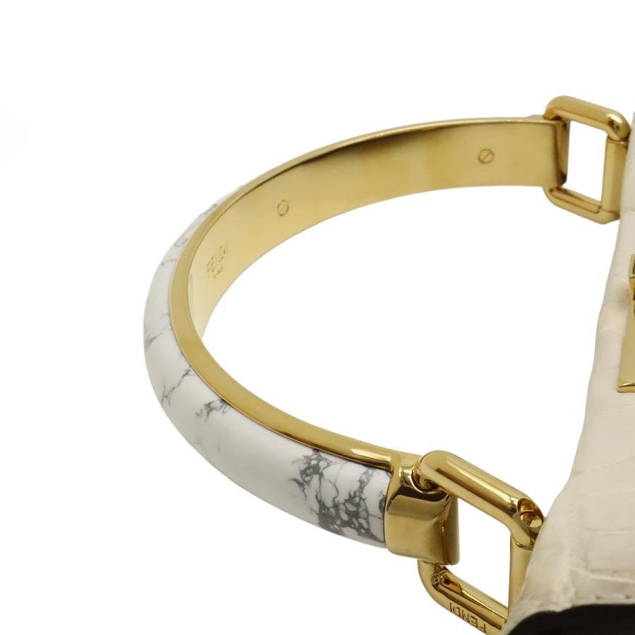 FENDI フェンディ ピーカブー アイコニック ミディアム コッコ ヒマラヤ ハンドバッグ 2WAY ショルダーバッグ クロコ ホワイト | FENDI | 04