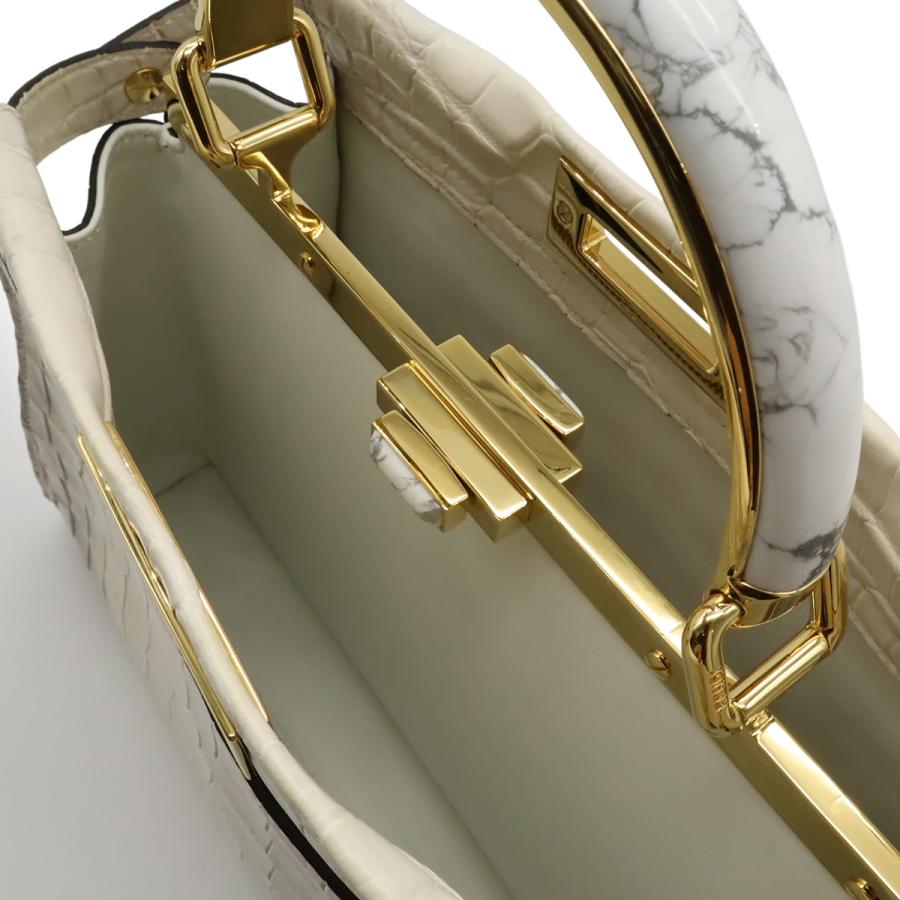 FENDI フェンディ ピーカブー アイコニック ミディアム コッコ ヒマラヤ ハンドバッグ 2WAY ショルダーバッグ クロコ ホワイト | FENDI | 05