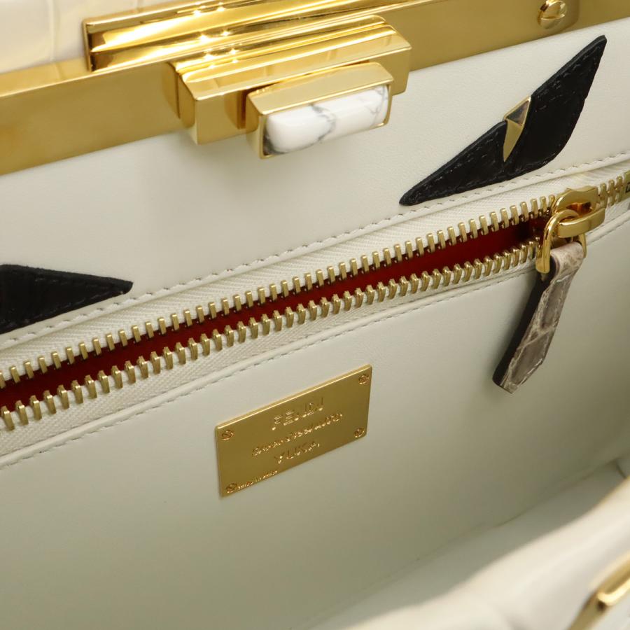 FENDI フェンディ ピーカブー アイコニック ミディアム コッコ ヒマラヤ ハンドバッグ 2WAY ショルダーバッグ クロコ ホワイト | FENDI | 06