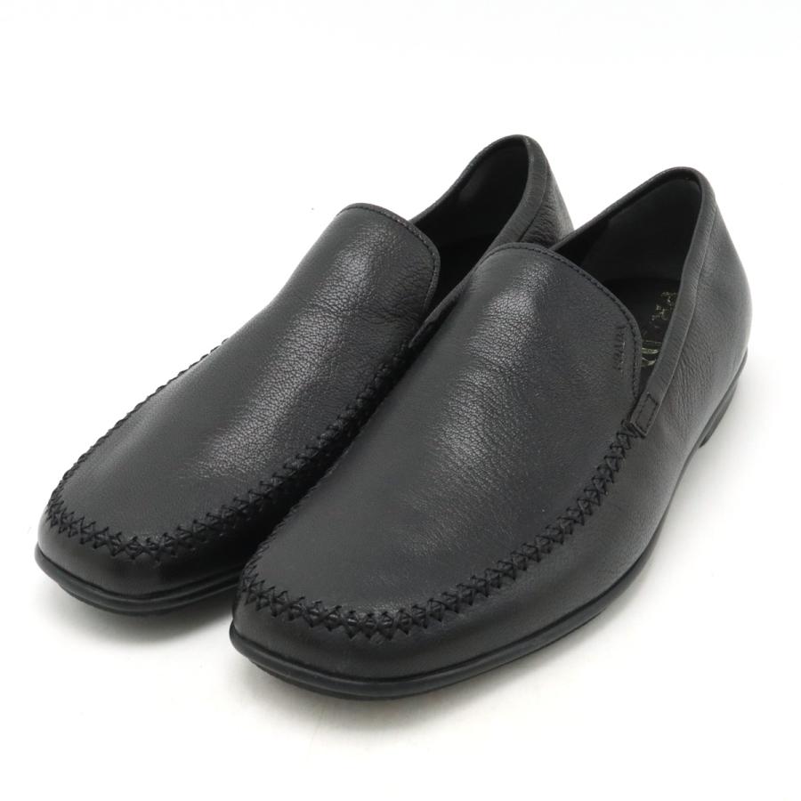 PRADA プラダ MADRAS PESANTE スリッポン ドライビングシューズ レザー NERO 黒 ブラック #7 日本サイズ26cm 2D0041 | PRADA
