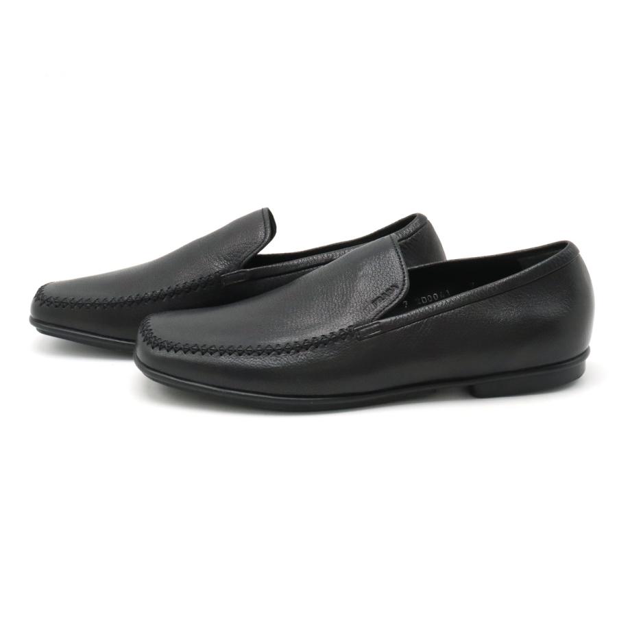 PRADA プラダ MADRAS PESANTE スリッポン ドライビングシューズ レザー NERO 黒 ブラック #7 日本サイズ26cm 2D0041 | PRADA | 01