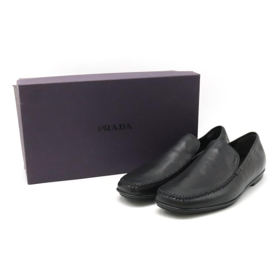 PRADA プラダ MADRAS PESANTE スリッポン ドライビングシューズ レザー NERO 黒 ブラック #7 日本サイズ26cm 2D0041 | PRADA | 08