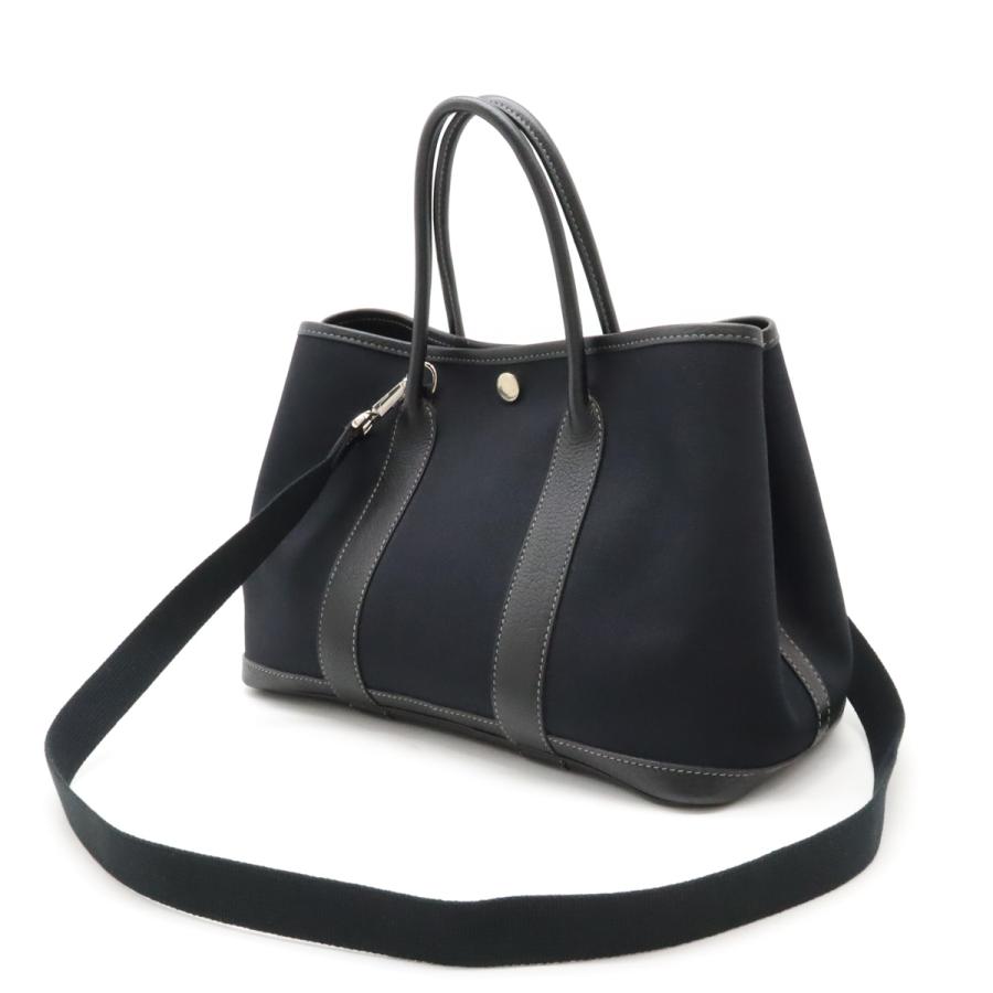 HERMES エルメス ガーデンパーティTPM トートバッグ ハンドバッグ 2WAY ショルダーバッグ トワルオフィシエ レザー ブラック 黒 □H刻印 | HERMES | 01