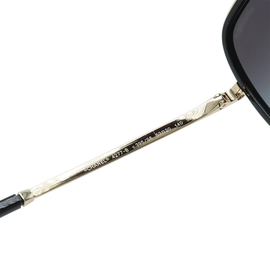 CHANEL シャネル ココマーク サングラス アイウェア スクエアシェイプ メタル&ストラス スモークグラデーション ブラック ゴールド金具 | CHANEL | 04