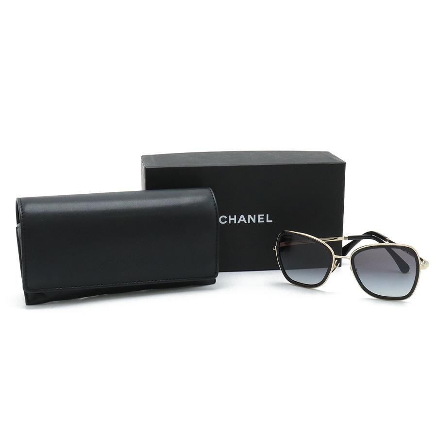 CHANEL シャネル ココマーク サングラス アイウェア スクエアシェイプ メタル&ストラス スモークグラデーション ブラック ゴールド金具 | CHANEL | 07