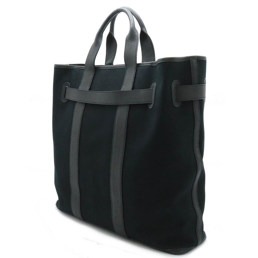 HERMES エルメス プティット サンチュール トートバッグ ラージトート 縦長 キャンバス レザー ブラック 黒 □K刻印 | HERMES | 01