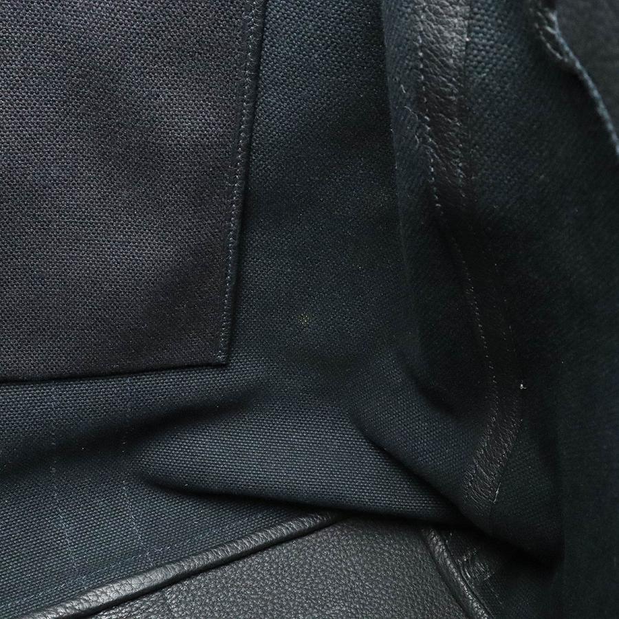 HERMES エルメス プティット サンチュール トートバッグ ラージトート 縦長 キャンバス レザー ブラック 黒 □K刻印 | HERMES | 05