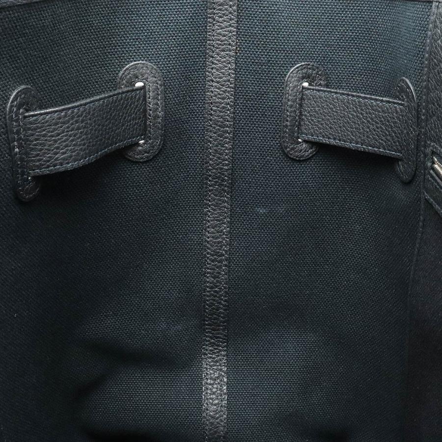 HERMES エルメス プティット サンチュール トートバッグ ラージトート 縦長 キャンバス レザー ブラック 黒 □K刻印 | HERMES | 06
