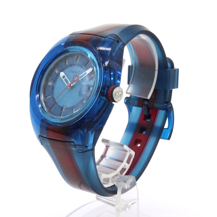 GUCCI グッチ シンク ブルー文字盤 SS ラバー インターロッキングG シェリー メンズ クォーツ 腕時計 137.1 YA137104A | GUCCI | 01