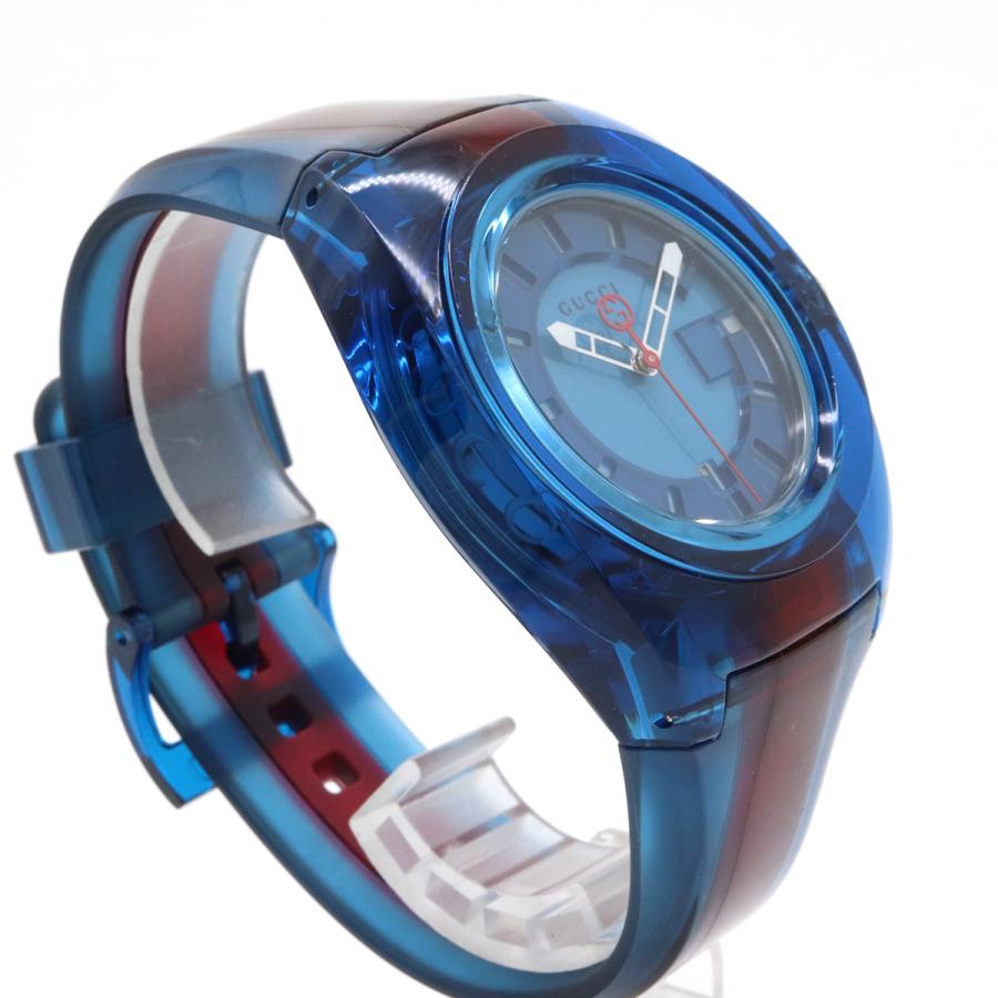 GUCCI グッチ シンク ブルー文字盤 SS ラバー インターロッキングG シェリー メンズ クォーツ 腕時計 137.1 YA137104A | GUCCI | 04