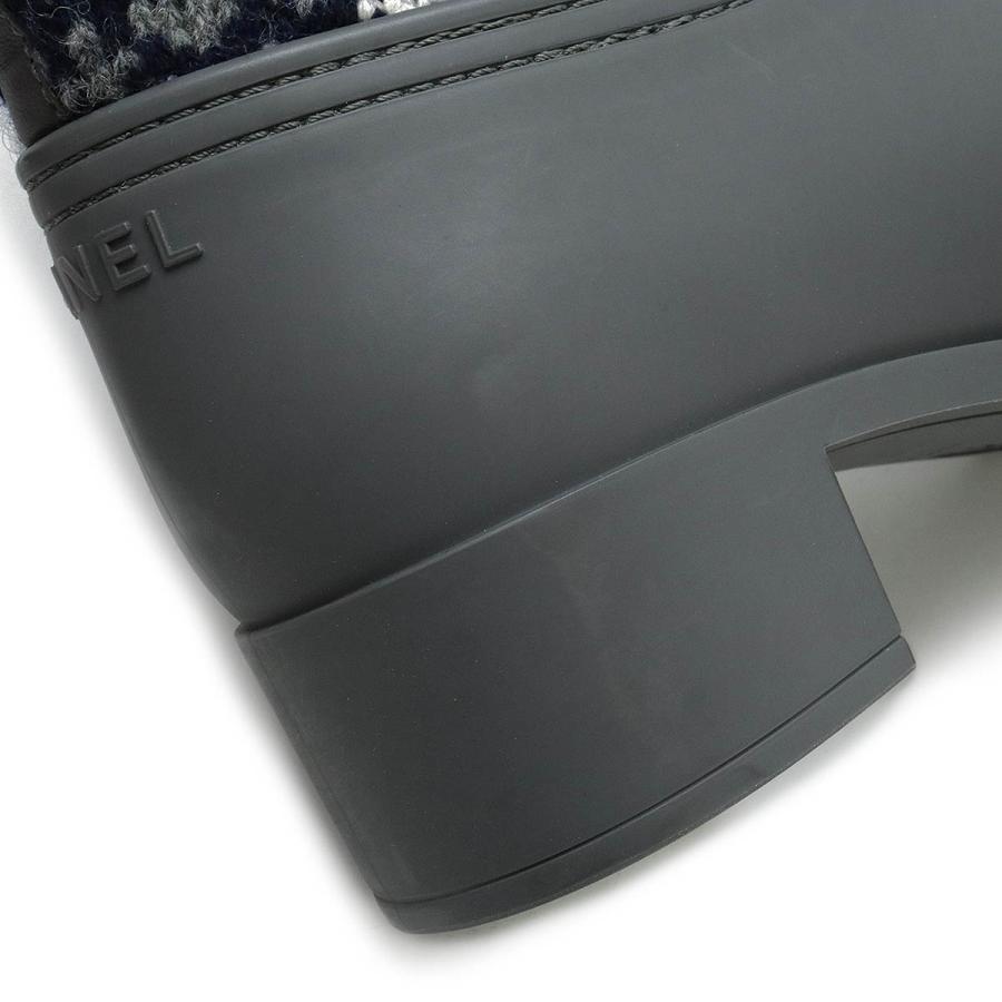 CHANEL シャネル ロングブーツ ノルディック ウール ラバー ネイビー グレー ホワイト #37 日本サイズ約23.5cm G29290Y15249 | CHANEL | 05