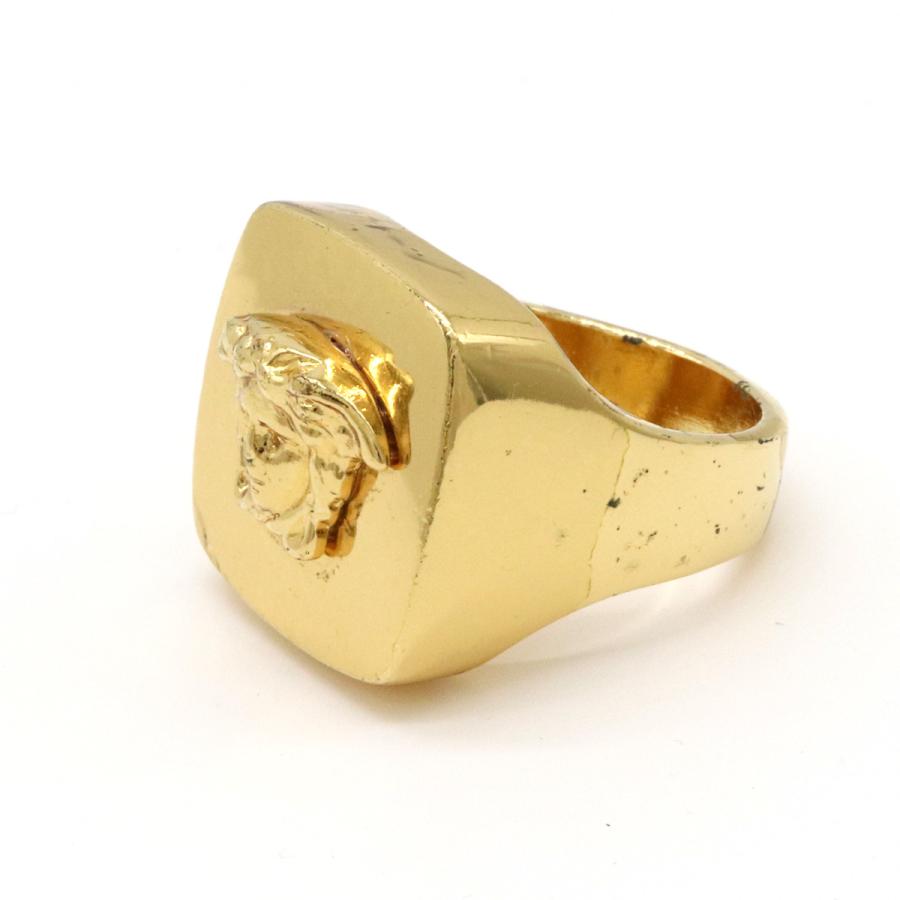 GIANNI VERSACE ジャンニ ヴェルサーチ ベルサーチ メドゥーサ メデューサ シグネットリング 指輪 GP ゴールド 19号 #19 | GIANNI VERSACE | 01