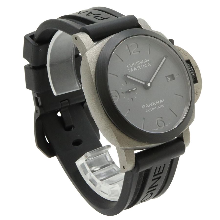 PANERAI パネライ ルミノールマリーナ トゥットグリージョ チタン カーボテック  グレー文字盤 メンズ AT オートマ 替えベルト２本付き |  | 02