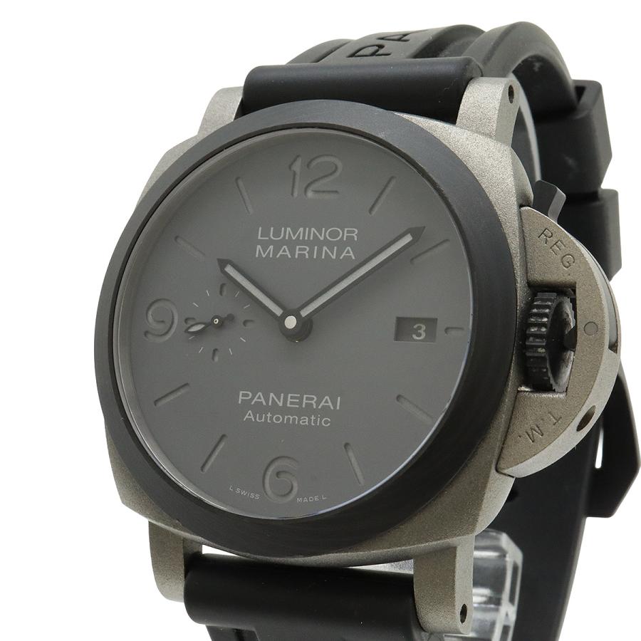 PANERAI パネライ ルミノールマリーナ トゥットグリージョ チタン カーボテック  グレー文字盤 メンズ AT オートマ 替えベルト２本付き |  | 03