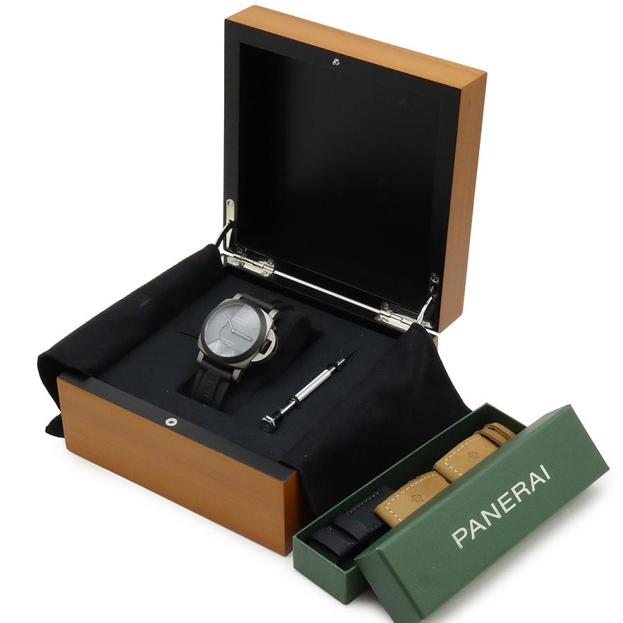 PANERAI パネライ ルミノールマリーナ トゥットグリージョ チタン カーボテック  グレー文字盤 メンズ AT オートマ 替えベルト２本付き |  | 08