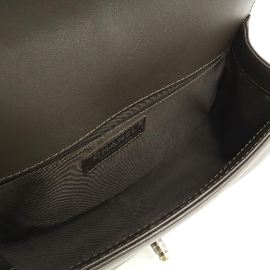 CHANEL シャネル ボーイシャネル トップハンドル フラップ バッグ ラグジュアリー チェーンショルダーバッグ 2WAY レザー ダークカーキ系 | CHANEL | 03
