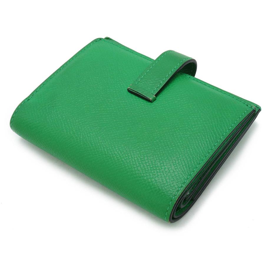 HERMES エルメス　緑　グリーン　財布　ウォレット HERMES（エルメス） ベアン ミニ コンパクト ウォレット 財布 小銭入れ
