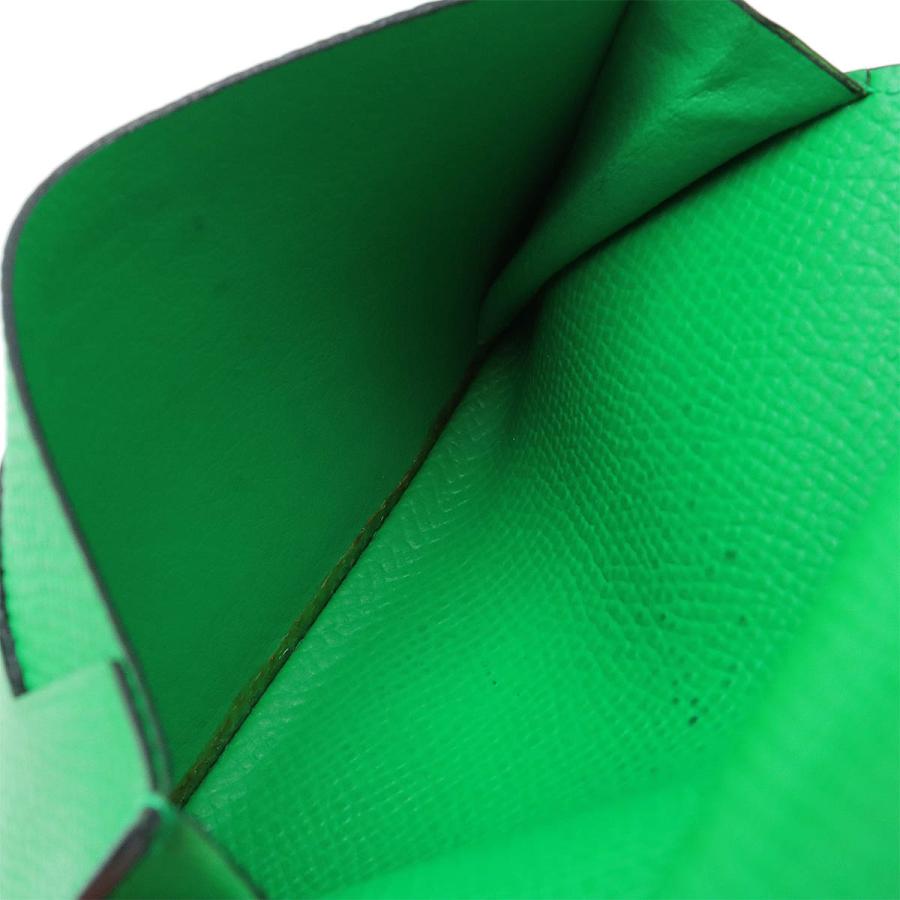 HERMES エルメス ベアン ミニ コンパクト ウォレット 財布 小銭入れ レザー ラゴン グリーン 緑 シルバー金具 | HERMES | 06