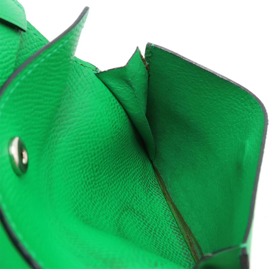 HERMES エルメス ベアン ミニ コンパクト ウォレット 財布 小銭入れ レザー ラゴン グリーン 緑 シルバー金具 | HERMES | 07