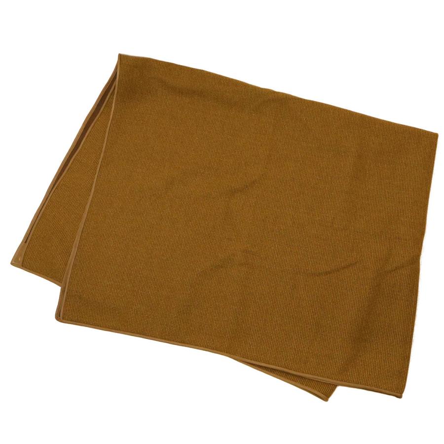 GUCCI グッチ ブランケット ひざ掛け 毛布 布団 ラムウール80% カシミヤ20% カシミア レザー ブラウン 茶 イエロー 黄色 ゴールド金具 | GUCCI | 01