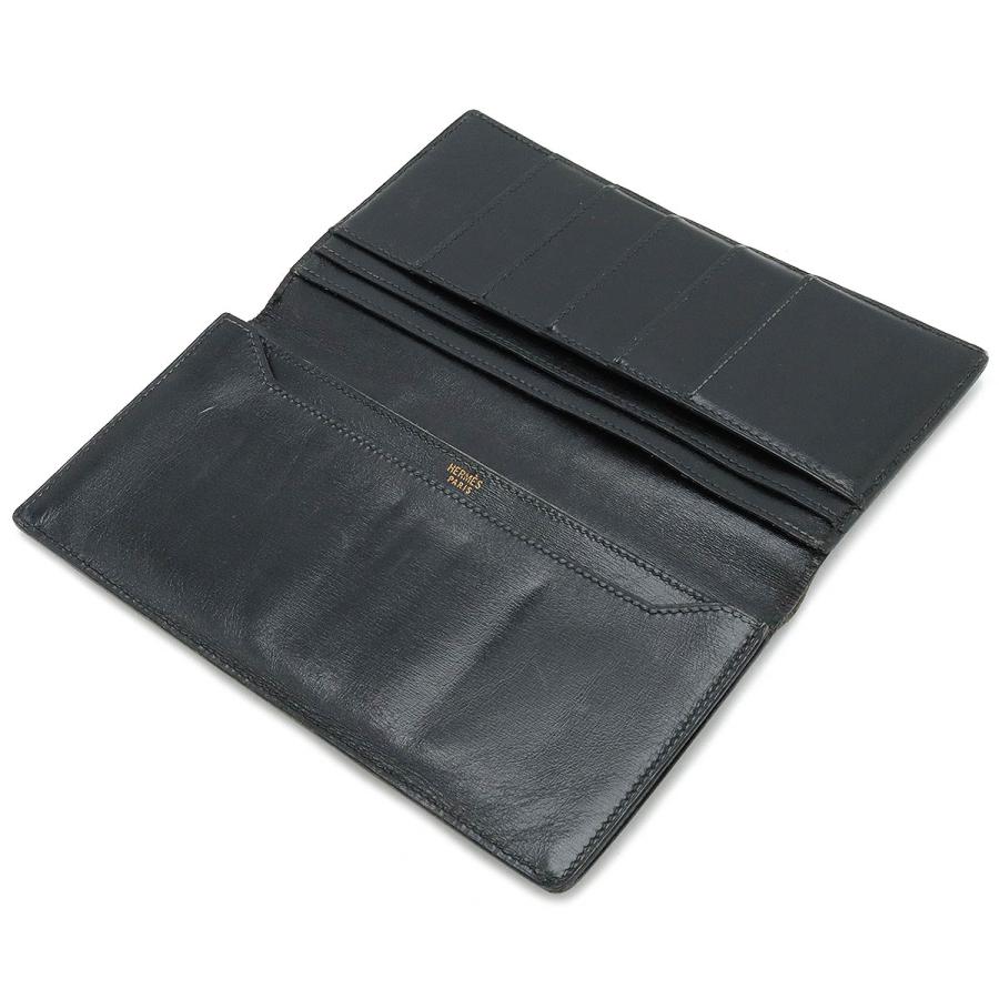 HERMES エルメス オオサカ 長札入れ 2つ折長財布 二つ折り長財布 ボックスカーフ レザー ブラック 黒 | HERMES | 03