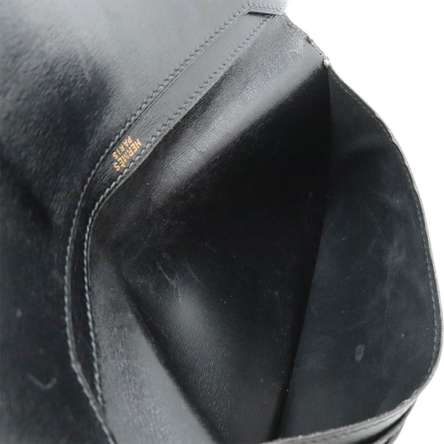 HERMES エルメス オオサカ 長札入れ 2つ折長財布 二つ折り長財布 ボックスカーフ レザー ブラック 黒 | HERMES | 04