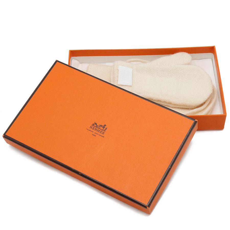 HERMES エルメス ベビー ミトン ニット帽 赤ちゃん用 手袋 帽子 カシミヤ100%  オフホワイト 白 | HERMES | 04
