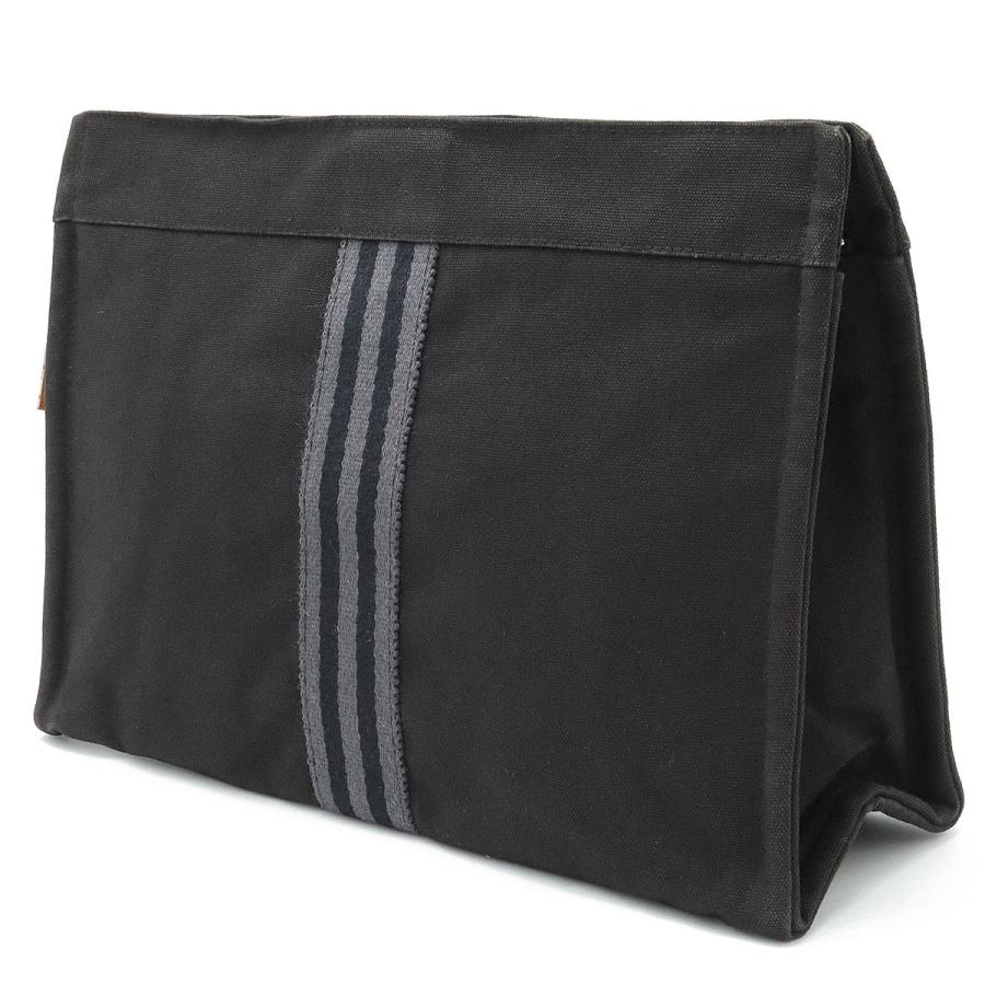 HERMES エルメス フールトゥ クラッチバッグ セカンドバッグ ポーチ キャンバス レザー ブラック 黒 グレー | HERMES | 01