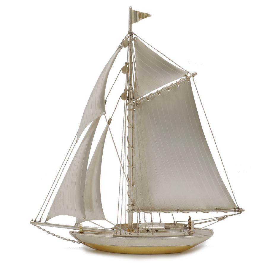 帆船 ヨット Sailing ship オブジェ 置物 インテリア 模型 銀製 106g | 