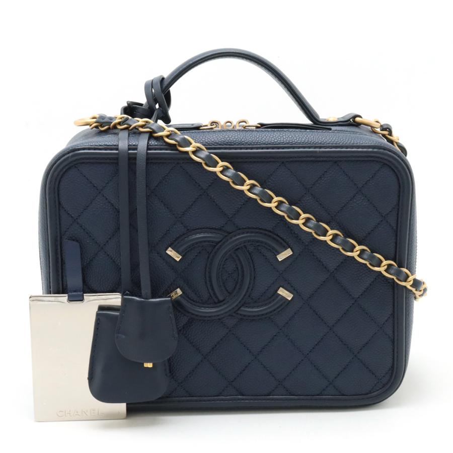 CHANEL シャネル CCフィリグリー マトラッセ バニティケース