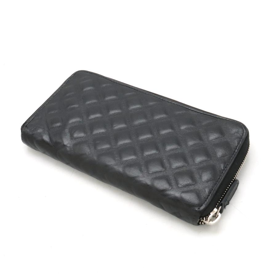 CHANEL シャネル ダイヤステッチ ココマーク ラウンドファスナー 長財布 レザー ブラック 黒 シルバー金具 | CHANEL | 01