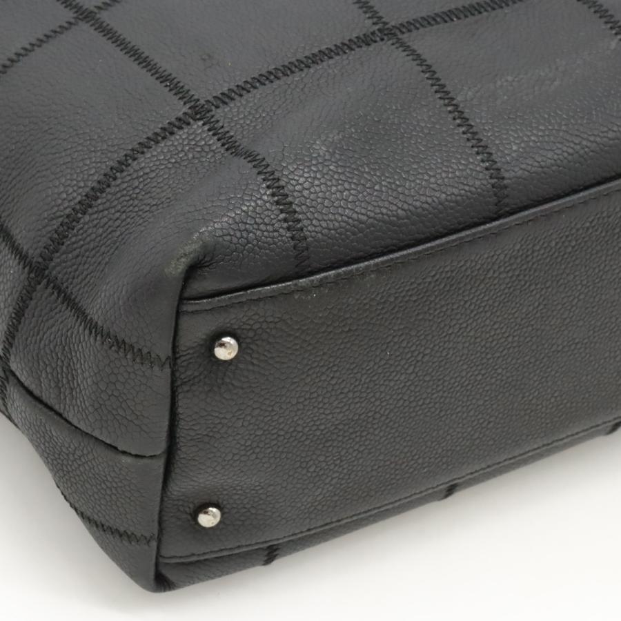 CHANEL シャネル チョコバー ロゴ トートバッグ ショルダートート レザー ブラック 黒 シルバー金具 | CHANEL | 02