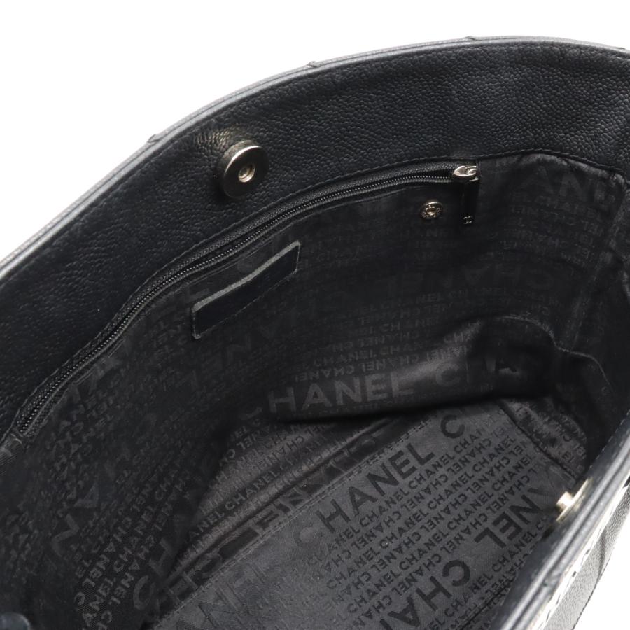 CHANEL シャネル チョコバー ロゴ トートバッグ ショルダートート レザー ブラック 黒 シルバー金具 | CHANEL | 04