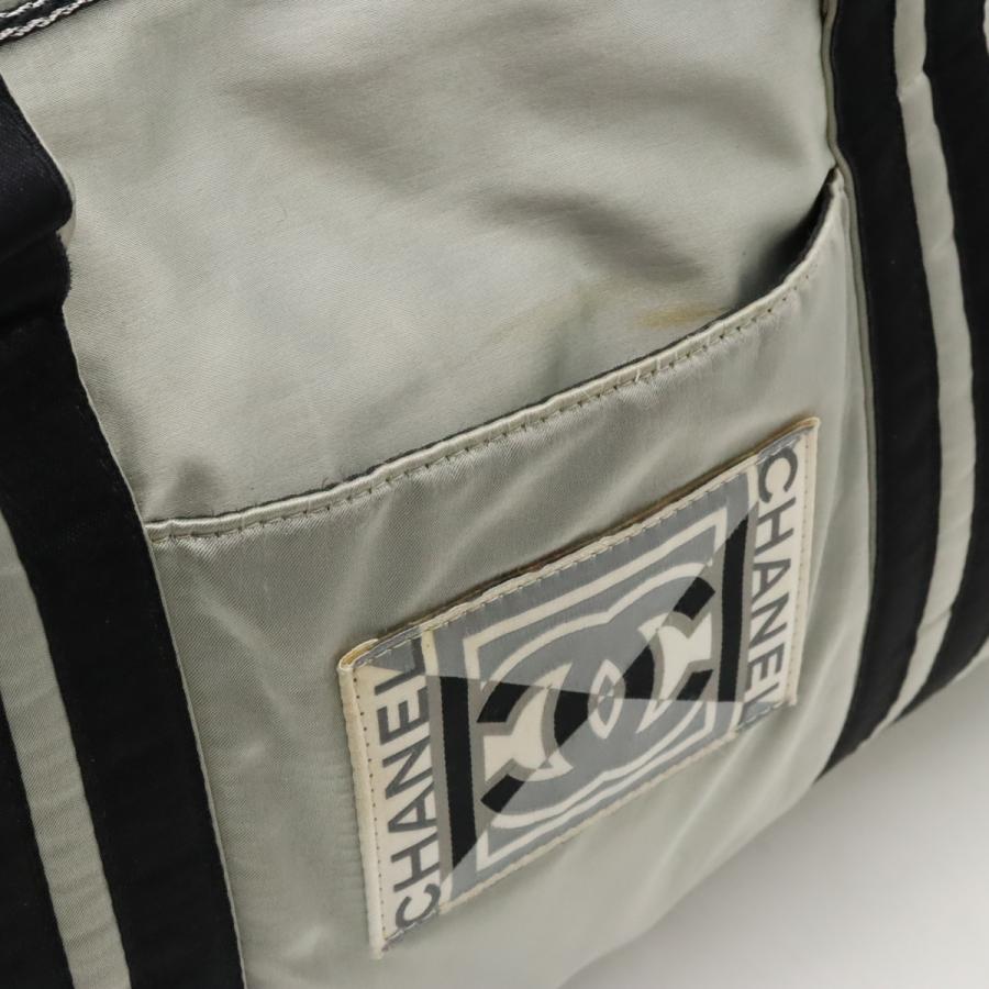 CHANEL シャネル スポーツライン ココマーク ボストンバッグ 旅行バッグ トラベルバッグ ナイロン シルバー 黒 ブラック A31752 | CHANEL | 08