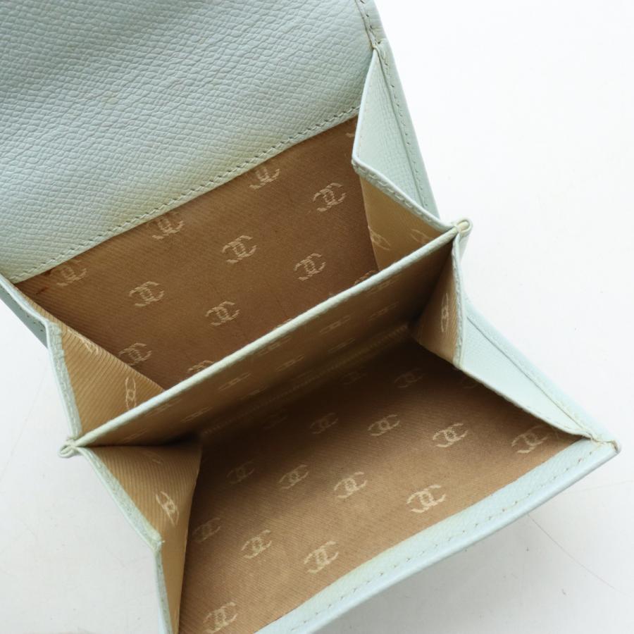 CHANEL シャネル ココボタン 3つ折財布 三つ折り Wホック財布 ダブルホック レザー ライトミントブルー ゴールド金具 A20902 | CHANEL | 06