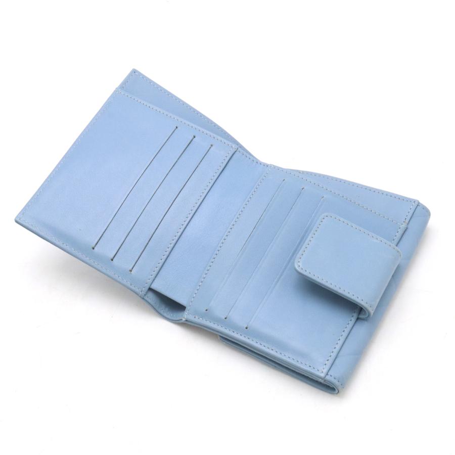 CHANEL シャネル マトラッセ ロゴ 2つ折財布 二つ折り Wホック財布 ダブルホック レザー ダスティブルー シルバー金具 | CHANEL | 03