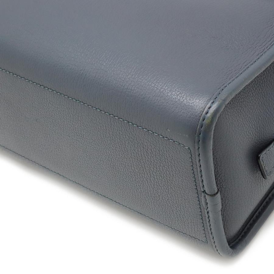 LOEWE ロエベ アナグラム セカンドバッグ クラッチバッグ ハンドバッグ レザー ブルーグレー系 シルバー金具 | LOEWE | 02