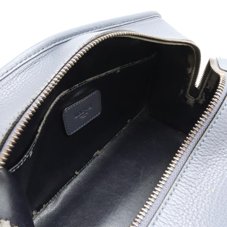 LOEWE ロエベ アナグラム セカンドバッグ クラッチバッグ ハンドバッグ レザー ブルーグレー系 シルバー金具 | LOEWE | 04