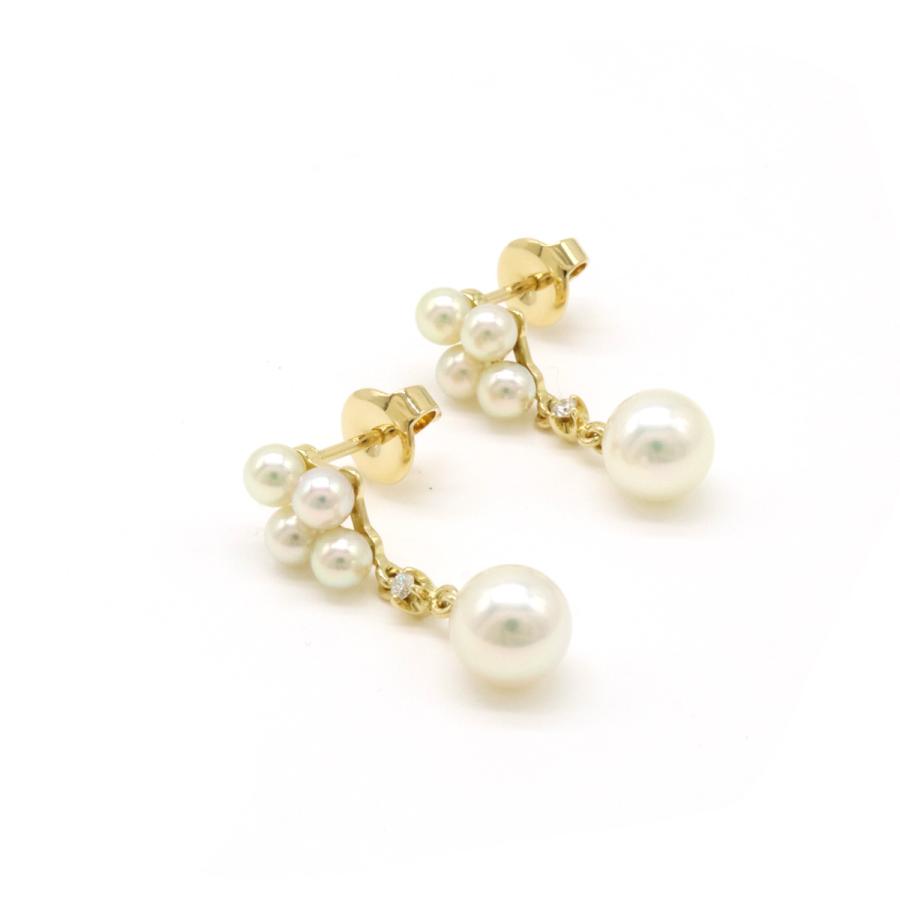 MIKIMOTO ミキモト パール 真珠 ピアス 3.5-6.5m/m K18YG イエローゴールド ダイヤモンド | MIKIMOTO | 01