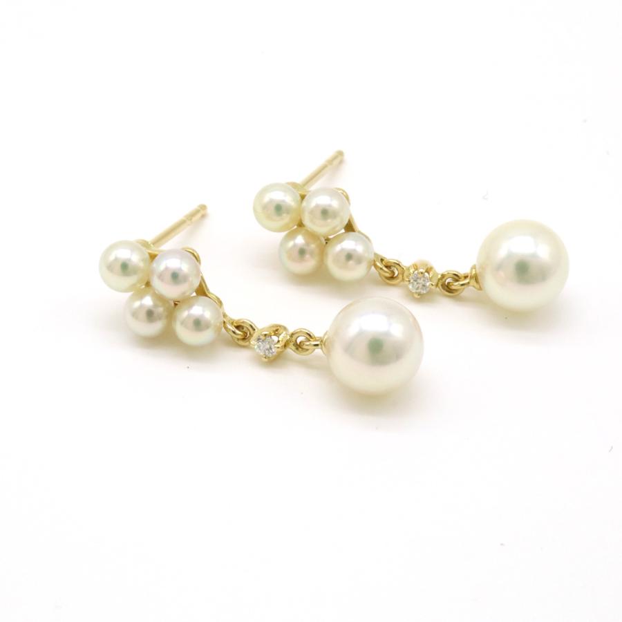 MIKIMOTO ミキモト パール 真珠 ピアス 3.5-6.5m/m K18YG イエローゴールド ダイヤモンド | MIKIMOTO | 03