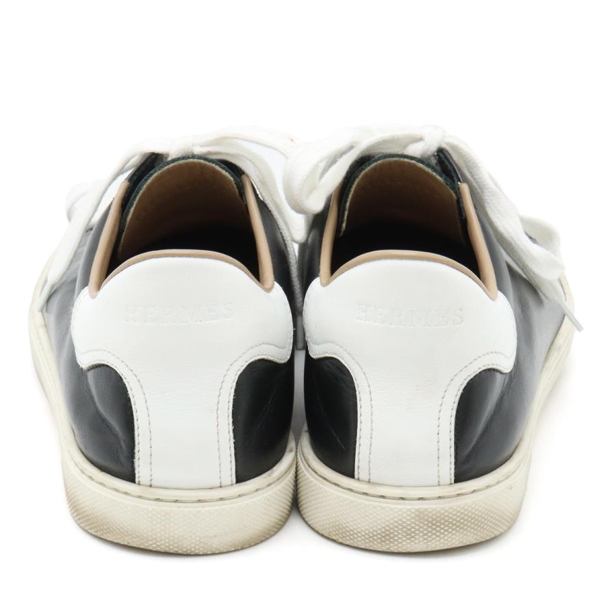 HERMES エルメス スニーカー シューズ レザー ブラック 黒 ホワイト 白 日本サイズ約25.5-26cm | HERMES | 02