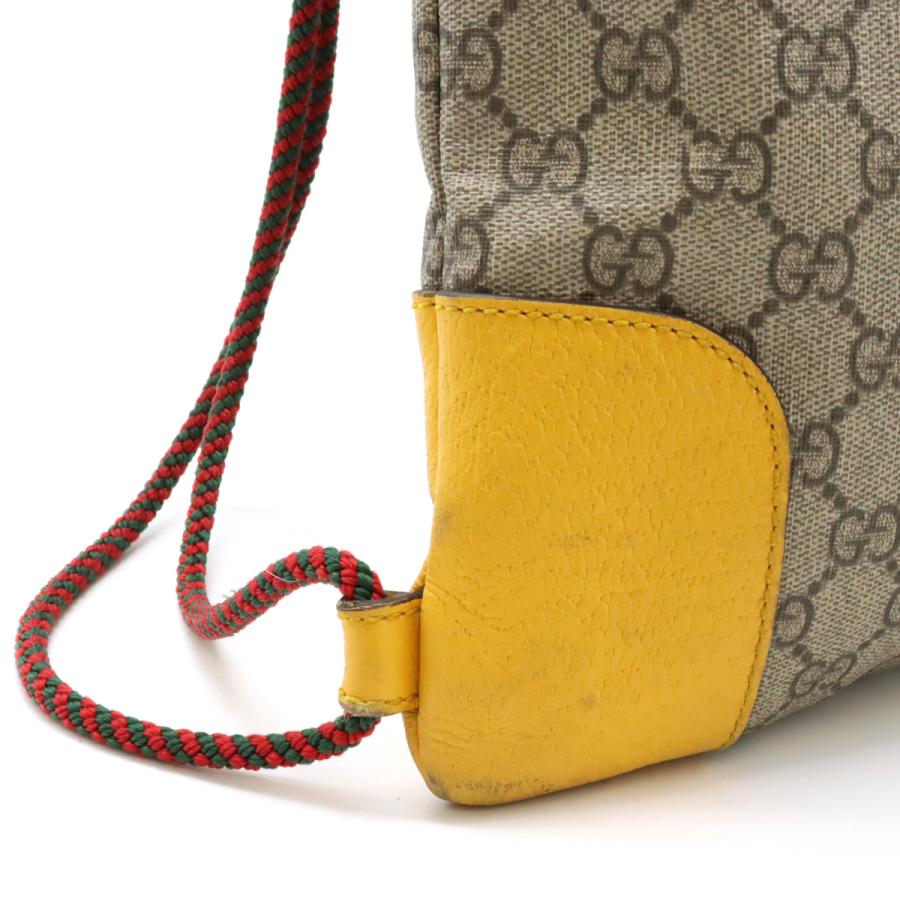 GUCCI グッチ GGスプリーム キャットヘッド ドローストリング バックパック リュック PVC ベージュ ダークブラウン イエロー 黄色 473872 | GUCCI | 06