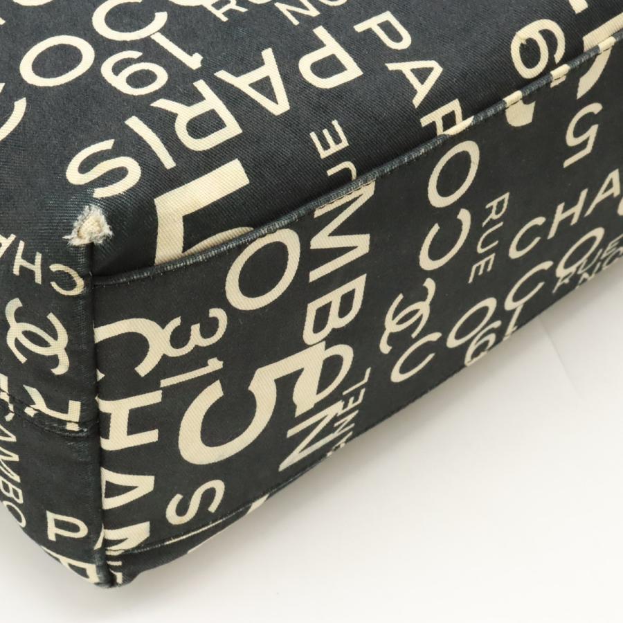 CHANEL シャネル バイシーライン ロゴ トートバッグ ラージトート ショルダーバッグ プラスチックチェーン キャンバス ブラック | CHANEL | 02