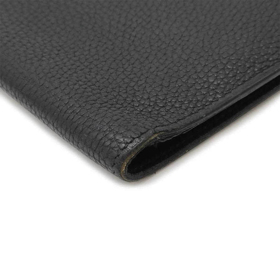 HERMES エルメス ドゴンデュオ ドゴンGM 2つ折長財布 二つ折り長財布 レザー ブラック 黒 コインケース付き シルバー金具 □L刻印 | HERMES | 02