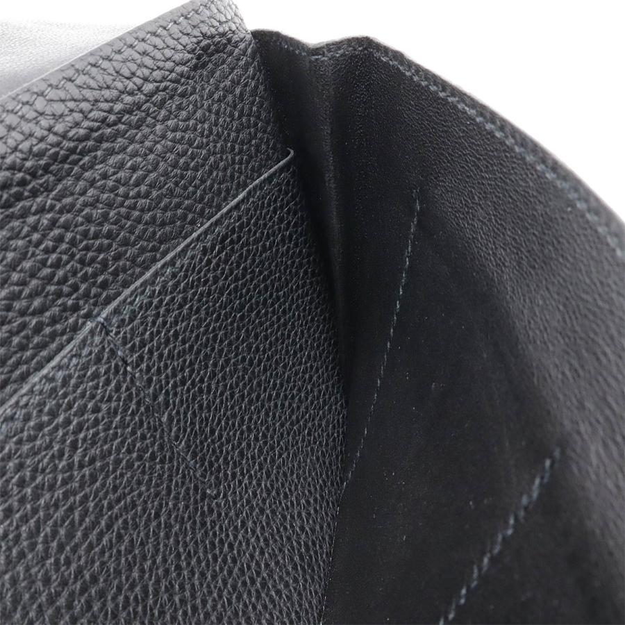 HERMES エルメス ドゴンデュオ ドゴンGM 2つ折長財布 二つ折り長財布 レザー ブラック 黒 コインケース付き シルバー金具 □L刻印 | HERMES | 06