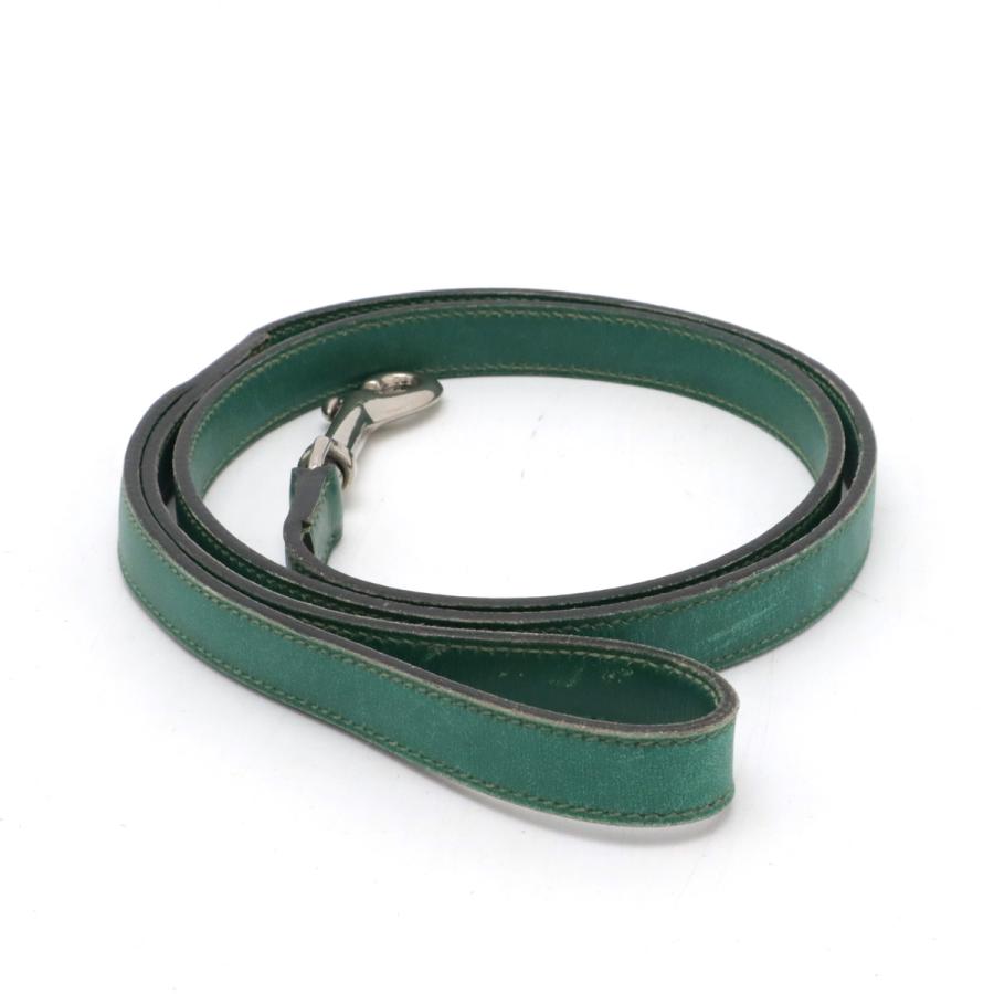 HERMES エルメス ドッグリード ペット 散歩 レザー グリーン 緑 シルバー金具 □G刻印 | HERMES | 01