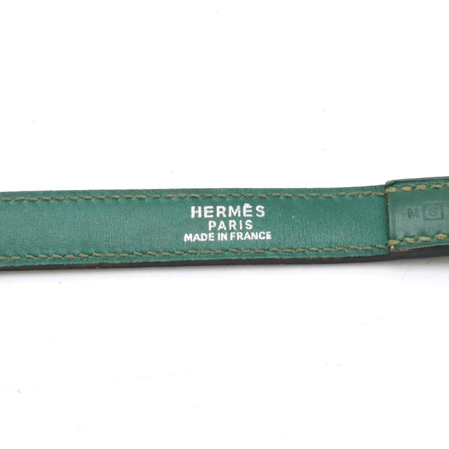 HERMES エルメス ドッグリード ペット 散歩 レザー グリーン 緑 シルバー金具 □G刻印 | HERMES | 06