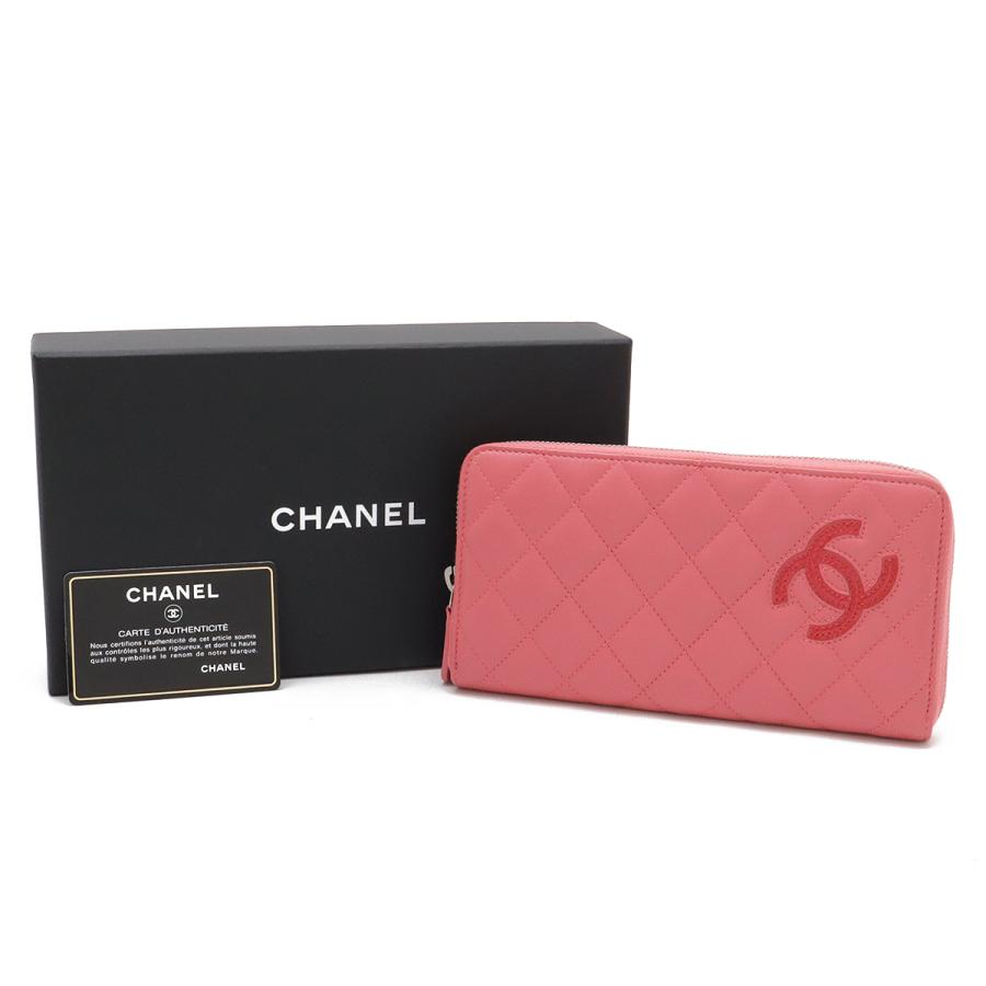 CHANEL シャネル シンプリーCC ココマーク ラウンドファスナー 長財布 レザー エナメル ピンク シルバー金具 A80213 | CHANEL | 06