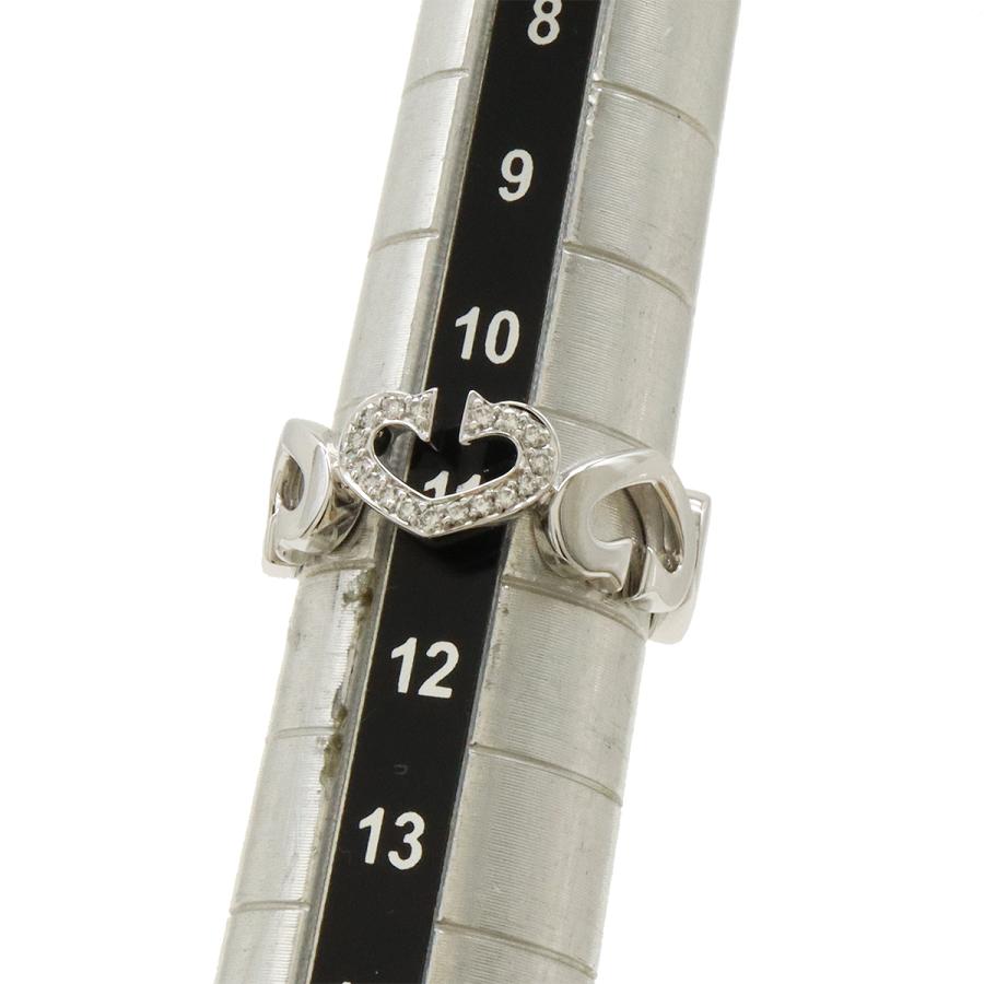 Cartier カルティエ Cハートリング 1モチーフ パヴェ ダイヤ 指輪  